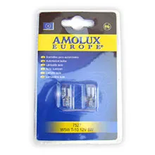 [7527] AMOLUX BLISTER 2 LAMPARAS WEDGE SIN CASQUILLO W5W 12V 5W